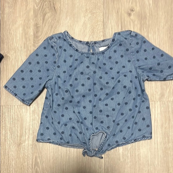 4/$30 Old Navy Kids Blue Polka Dot Top 18-24M - Picture 1 of 1